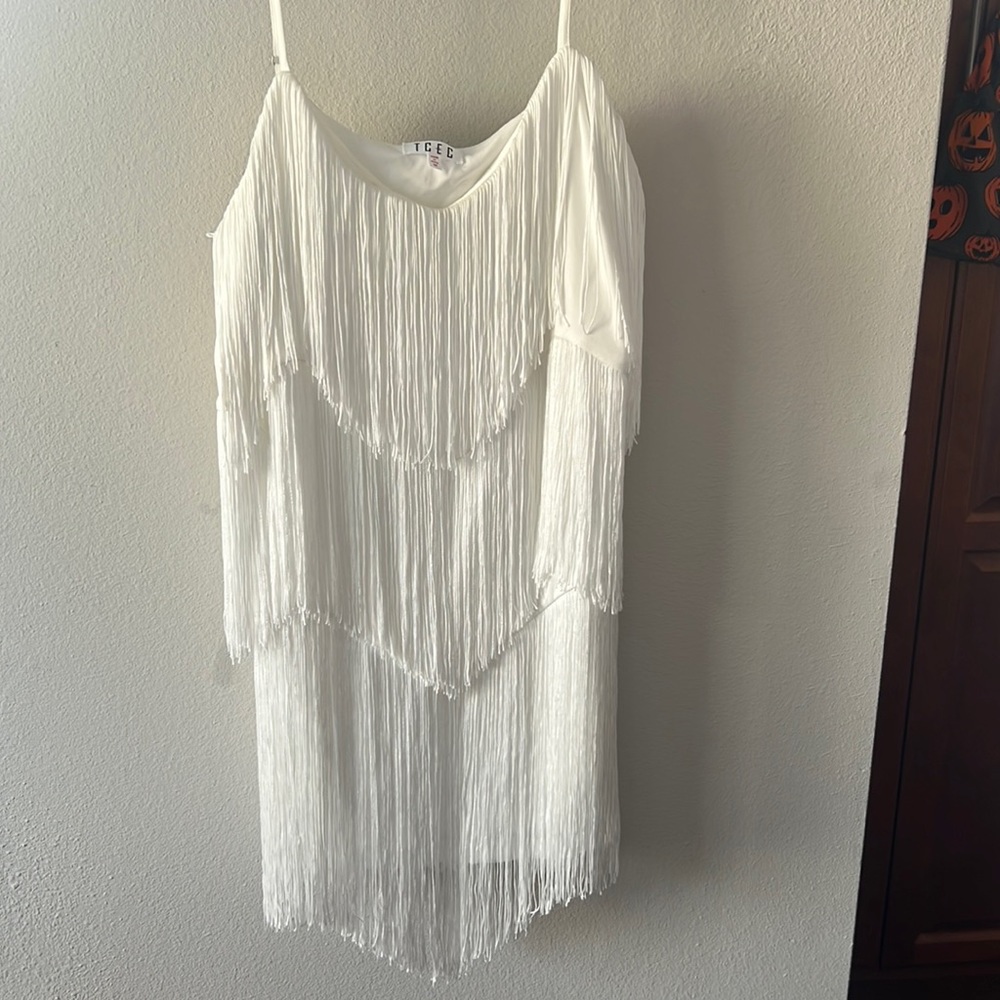 Dry Goods white fringe dress